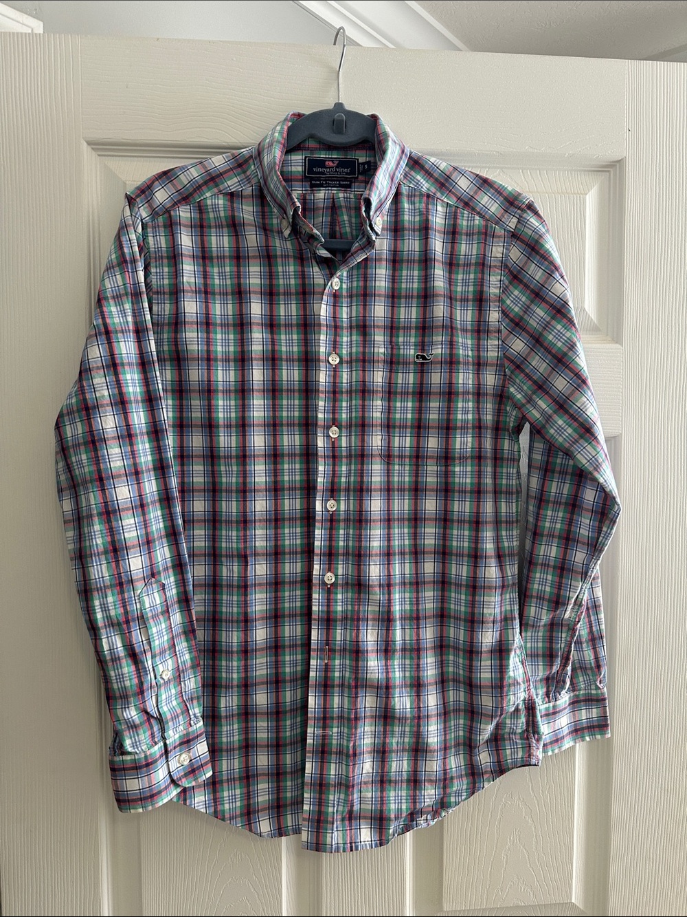 Vineyard Vines Men’s Plaid Button-Down Shirt — Blue, Green & Red